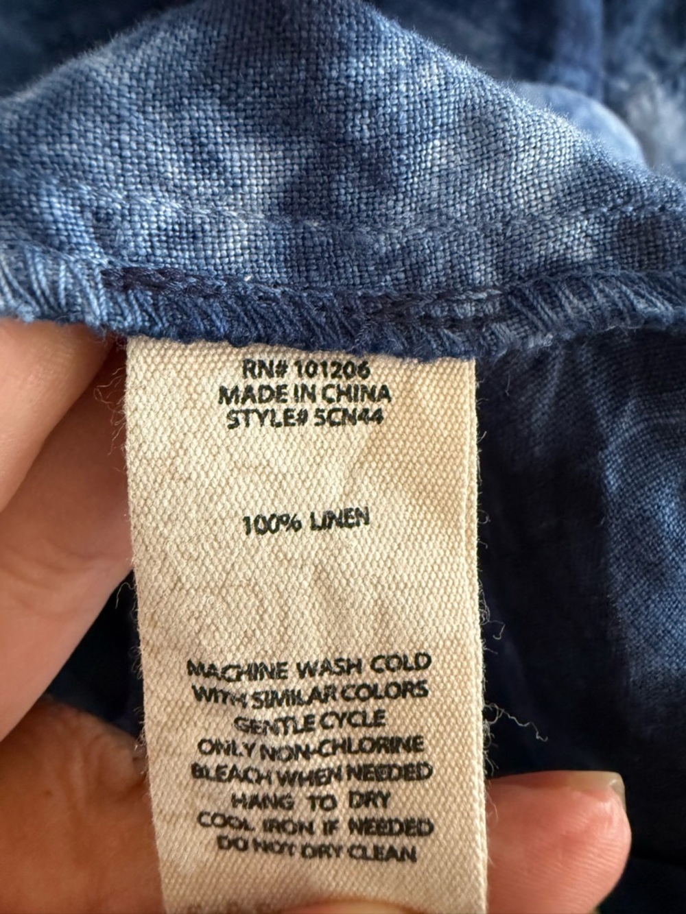 Soft Surroundings Eza 100% Linen Blue Tie Dye Top 2X Plus Pockets - Picture 8 of 11